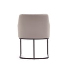 Manhattan Comfort Modern Serena Dining Armchair Upholstered in Leatherette with Steel Legs in Light Grey
