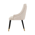 Manhattan Comfort Modern Eda Velvet Dining Chair in Midnight Cream