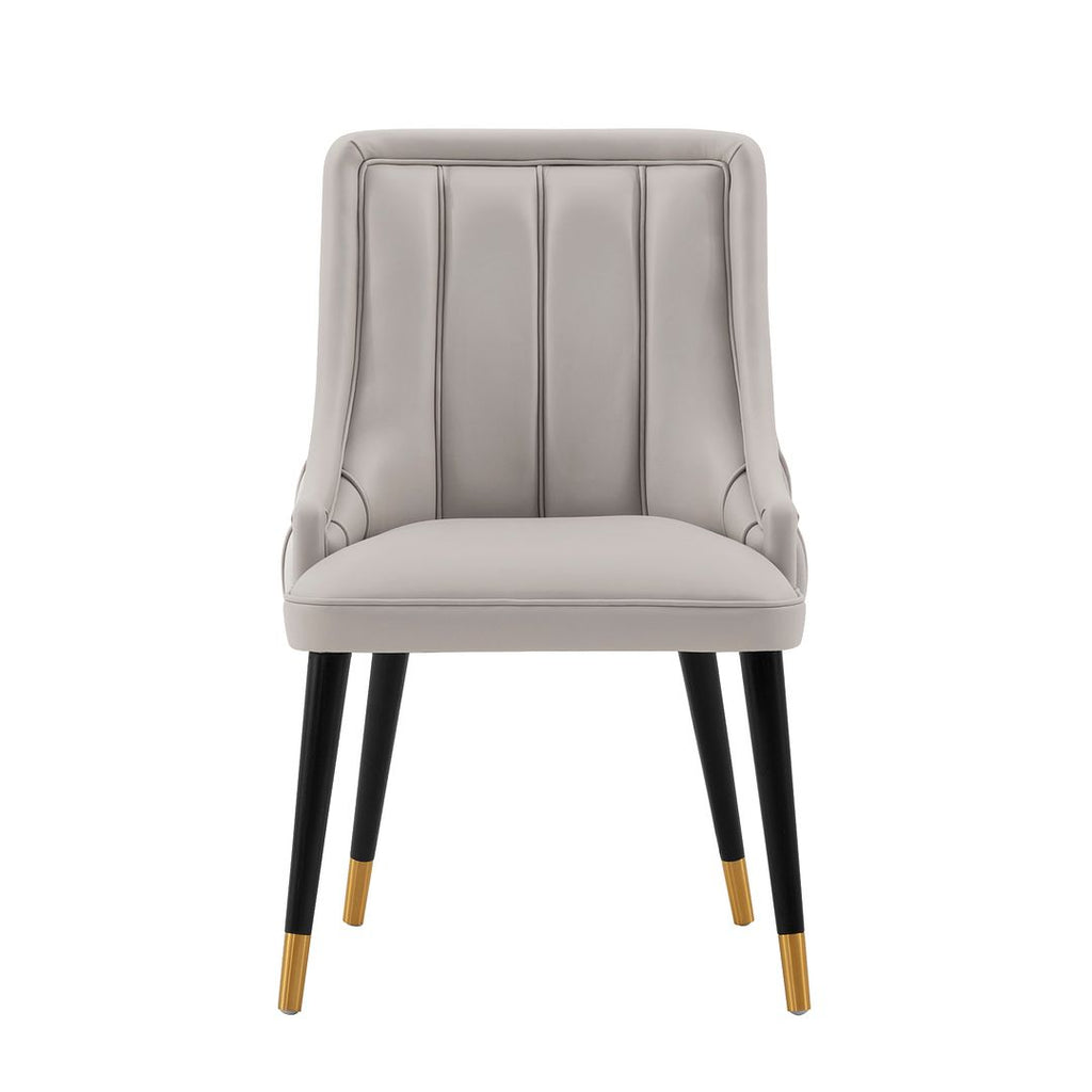 Manhattan Comfort Modern Eda Velvet and Leatherette Dining Chair in Grey-Modern Room Deco