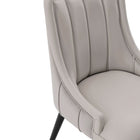 Manhattan Comfort Modern Eda Velvet and Leatherette Dining Chair in Grey