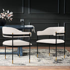 Manhattan Comfort Modern Lia Boucle Dining Armchair in Cream