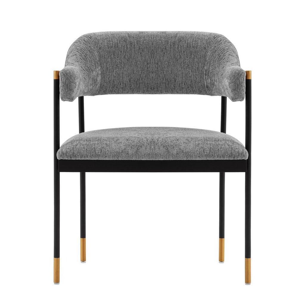 Manhattan Comfort Modern Lia Boucle Dining Armchair in Grey-Modern Room Deco