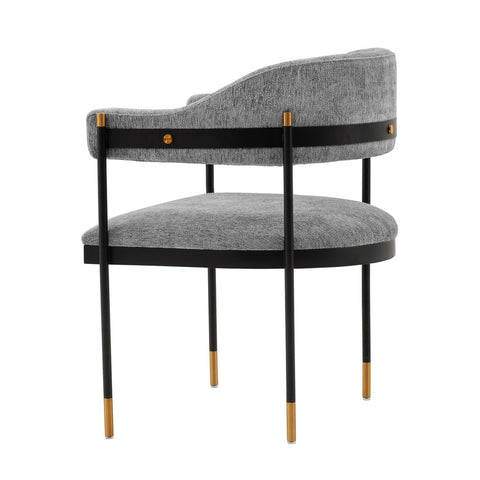 Manhattan Comfort Modern Lia Boucle Dining Armchair in Grey-Modern Room Deco