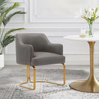 Manhattan Comfort Modern Edra Leatherette  Dining Armchair in Taupe