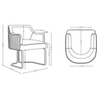 Manhattan Comfort Modern Edra Leatherette  Dining Armchair in Taupe