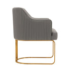 Manhattan Comfort Modern Edra Leatherette  Dining Armchair in Taupe