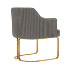 Manhattan Comfort Modern Edra Leatherette  Dining Armchair in Taupe