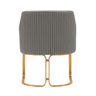 Manhattan Comfort Modern Edra Leatherette  Dining Armchair in Taupe