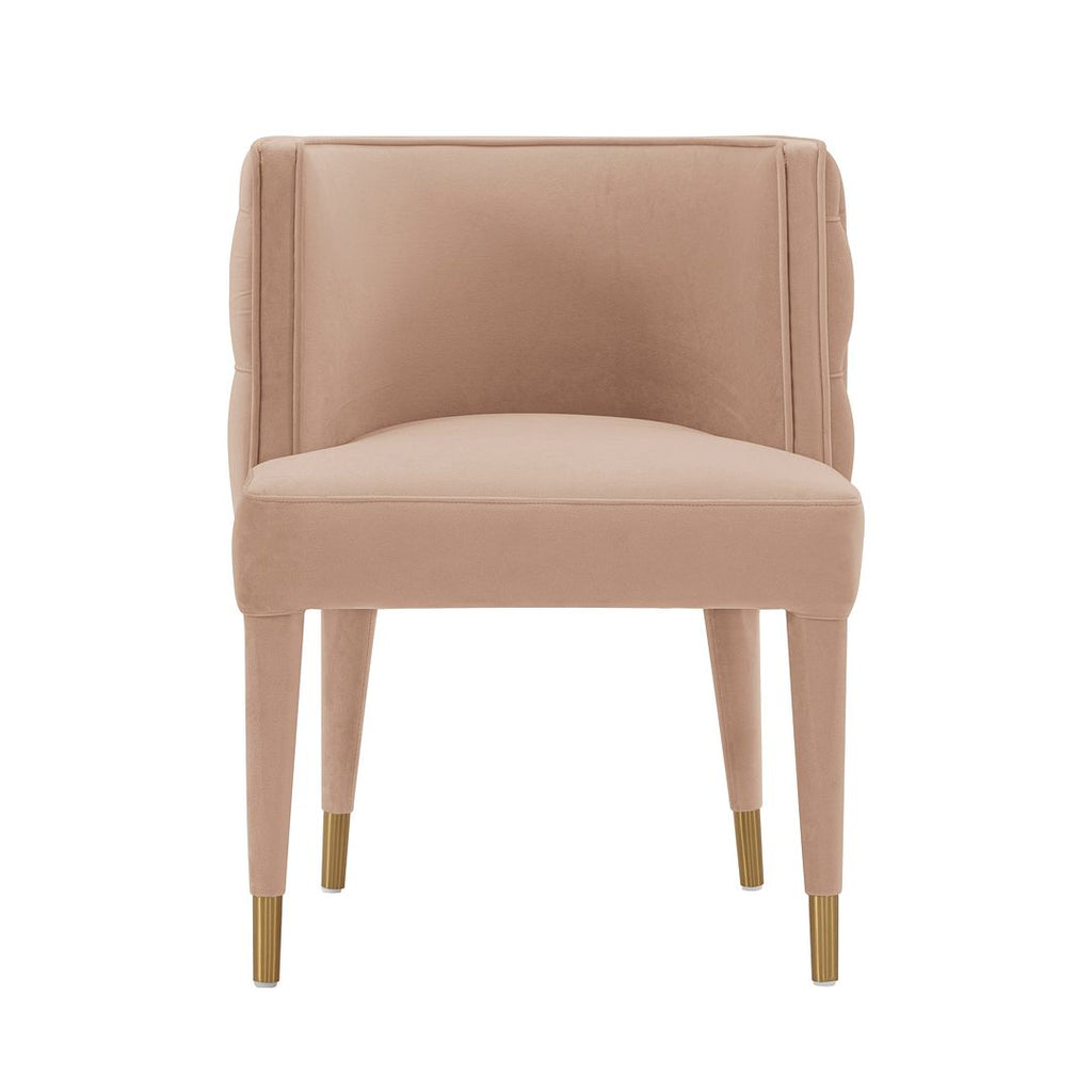 Manhattan Comfort Modern Maya Tufted Velvet Dining Chair in Nude-Modern Room Deco