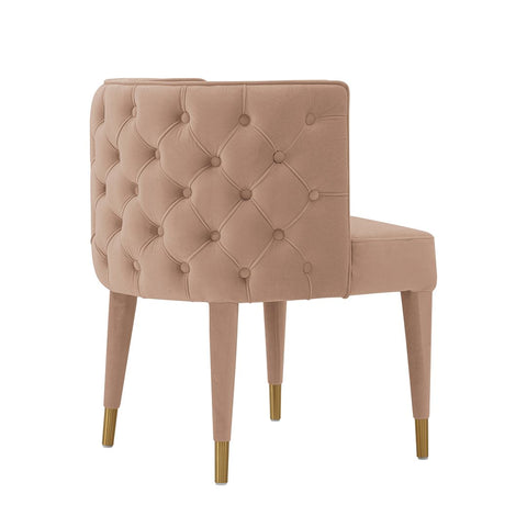 Manhattan Comfort Modern Maya Tufted Velvet Dining Chair in Nude-Modern Room Deco