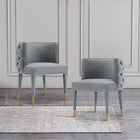 Manhattan Comfort Modern Maya Tufted Velvet Dining Chair in Grey