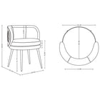 Manhattan Comfort Modern Kaya Pleated Velvet Dining Chair in Grey