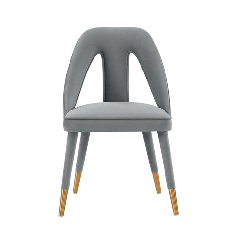 Manhattan Comfort Modern Neda Velvet  Dining Chair in Grey
