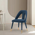 Manhattan Comfort Modern Neda Velvet  Dining Chair in Midnight Blue