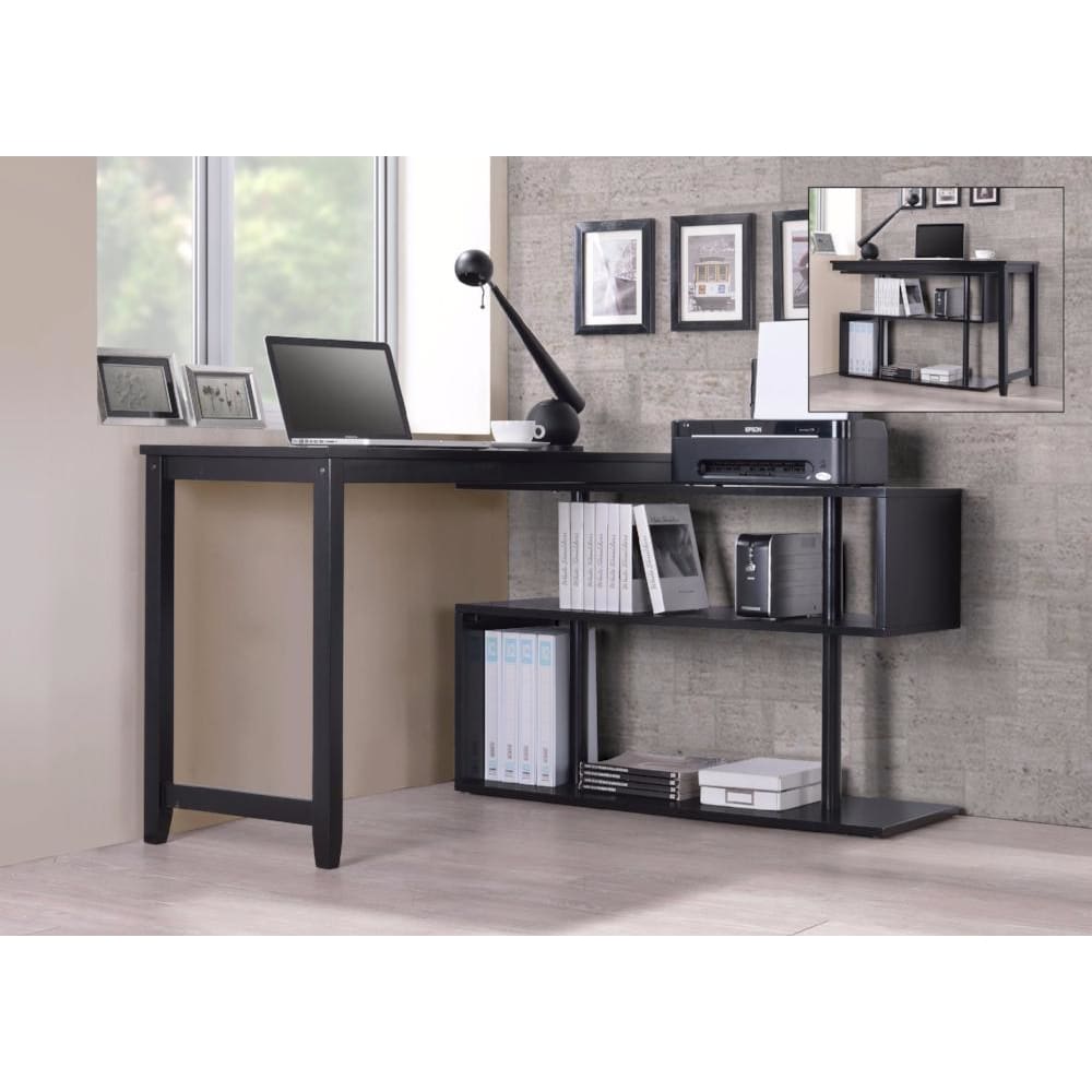 International Caravan Virginia II Swing Out Desk - Black - Desks