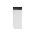 Baxton Studio Lauren Modern and Contemporary Two-tone White and Dark Brown Buffet Kitchen Cabinet with Two Doors and Two Drawers - Kitchen