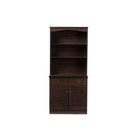 Baxton Studio Agni Modern and Contemporary Dark Brown Buffet and Hutch Kitchen Cabinet - Kitchen Furniture