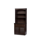 Baxton Studio Agni Modern and Contemporary Dark Brown Buffet and Hutch Kitchen Cabinet - Kitchen Furniture