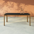 Manhattan Comfort Mid-Century Modern Gales 70.87 Dining Table with Solid Wood Legs in Matte Black
