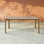 Manhattan Comfort Mid-Century Modern Gales 70.87 Dining Table with Solid Wood Legs in Greige