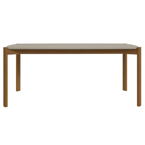 Manhattan Comfort Mid-Century Modern Gales 70.87 Dining Table with Solid Wood Legs in Greige-Modern Room Deco