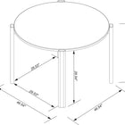 Manhattan Comfort Mid-Century Modern Gales Round 46.54 Dining Table with Solid Wood Legs in Greige