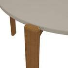 Manhattan Comfort Mid-Century Modern Gales Round 46.54 Dining Table with Solid Wood Legs in Greige