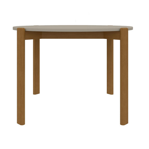Manhattan Comfort Mid-Century Modern Gales Round 46.54 Dining Table with Solid Wood Legs in Greige-Modern Room Deco