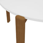 Manhattan Comfort Mid-Century Modern Gales Round 46.54 Dining Table with Solid Wood Legs in Matte White