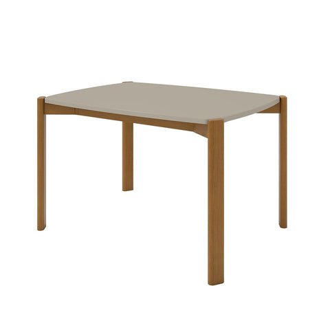Manhattan Comfort Mid-Century Modern Gales 47.24 Dining Table with Solid Wood Legs in Greige-Modern Room Deco