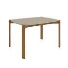 Manhattan Comfort Mid-Century Modern Gales 47.24 Dining Table with Solid Wood Legs in Greige