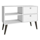 Accentuations by Manhattan Comfort Practical Dalarna TV Stand with 2 Open Shelves and 2-Drawers - White - TV Stands