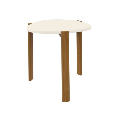 Manhattan Comfort Mid-Century Modern Gales End Table with Solid Wood Legs in Greige-Modern Room Deco