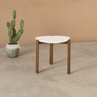 Manhattan Comfort Mid-Century Modern Gales End Table with Solid Wood Legs in Greige