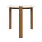 Manhattan Comfort Mid-Century Modern Gales End Table with Solid Wood Legs in Greige