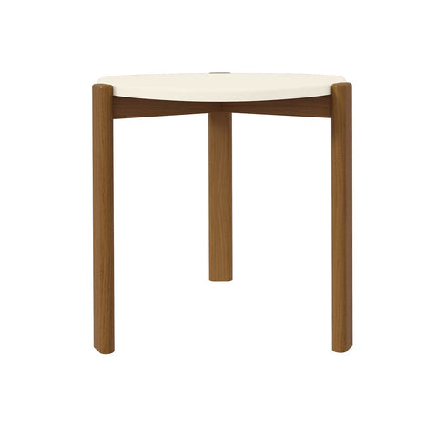 Manhattan Comfort Mid-Century Modern Gales End Table with Solid Wood Legs in Greige-Modern Room Deco