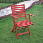 International Caravan Acacia Folding S/2 Ladder Back Armchair - Barn Red - Chairs