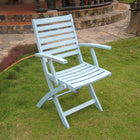 International Caravan Acacia Folding S/2 Ladder Back Armchair - Sky Blue - Chairs