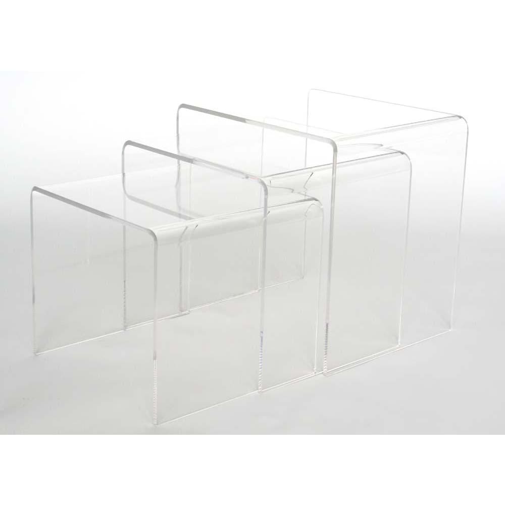 Baxton Studio Acrylic Nesting Table 3-Pc Table Set Display Stands - Living Room Furniture