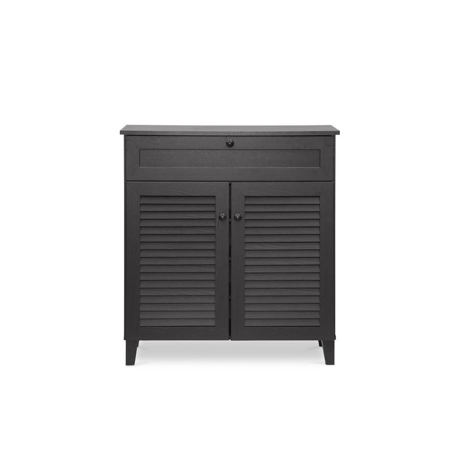 Baxton Studio Calvin Espresso Shoe-Storage Cabinet - Entryway Furniture