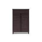 Baxton Studio Glidden Dark Brown Wood Modern Shoe Cabinet (Tall) - Entryway Furniture