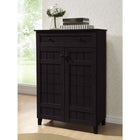 Baxton Studio Glidden Dark Brown Wood Modern Shoe Cabinet (Tall) - Entryway Furniture