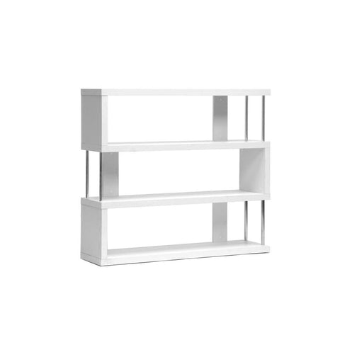 Baxton Studio Barnes White Three-Shelf Modern Bookcase - Living Room Furniture