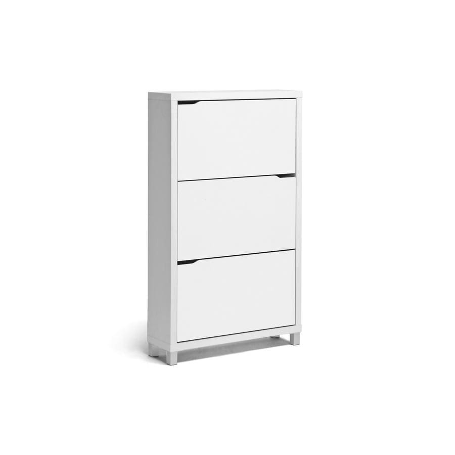Baxton Studio Simms White Modern Shoe Cabinet - Entryway Furniture