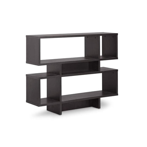 Baxton Studio Cassidy 4-Level Dark Brown Modern Bookshelf - Living Room Furniture