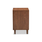 Baxton Studio Harlow Mid-century Modern Scandinavian Style White and Walnut Wood 1-drawer and 1-door Nightstand - Bedroom Furniture