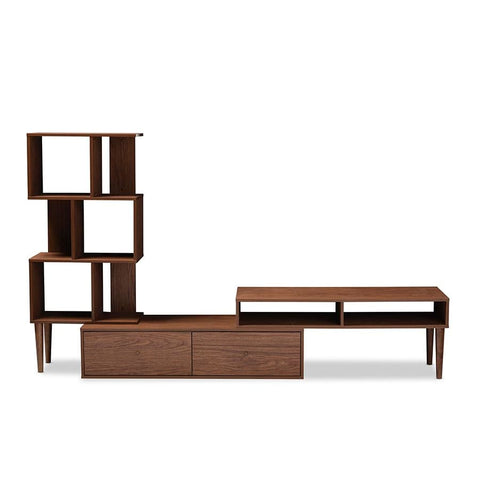 Baxton Studio Haversham Mid-century Retro Modern TV Stand Entertainment Center and Display Unit - Living Room Furniture