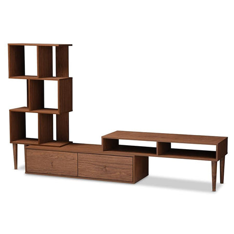 Baxton Studio Haversham Mid-century Retro Modern TV Stand Entertainment Center and Display Unit - Living Room Furniture