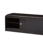 Baxton Studio Clevedon Modern and Contemporary Dark Brown Wood Entryway Storage Cushioned Bench Shoe Rack Cabinet Organizer - Entryway