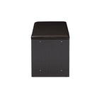 Baxton Studio Clevedon Modern and Contemporary Dark Brown Wood Entryway Storage Cushioned Bench Shoe Rack Cabinet Organizer - Entryway